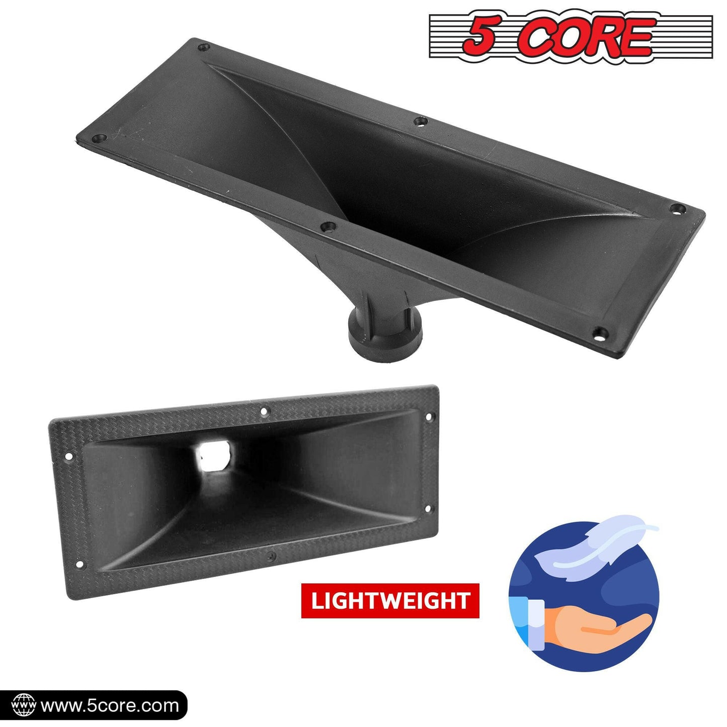 5 Core Horn Speaker Throat – Black ABS 4X10 Inch Weatherproof Waveguide - GoTypical