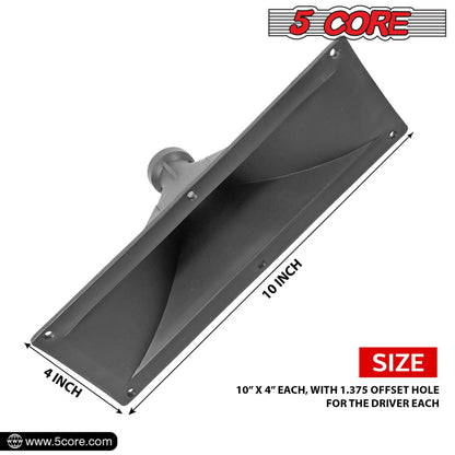 5 Core Horn Speaker Throat – Black ABS 4X10 Inch Weatherproof Waveguide - GoTypical