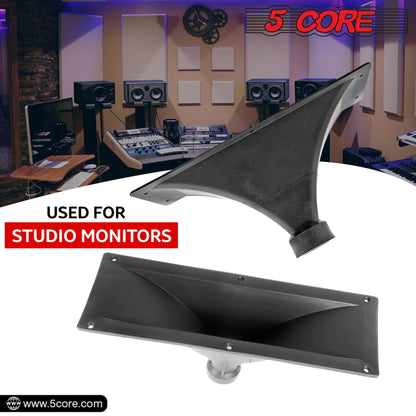 5 Core Horn Speaker Throat – Black ABS 4X10 Inch Weatherproof Waveguide - GoTypical