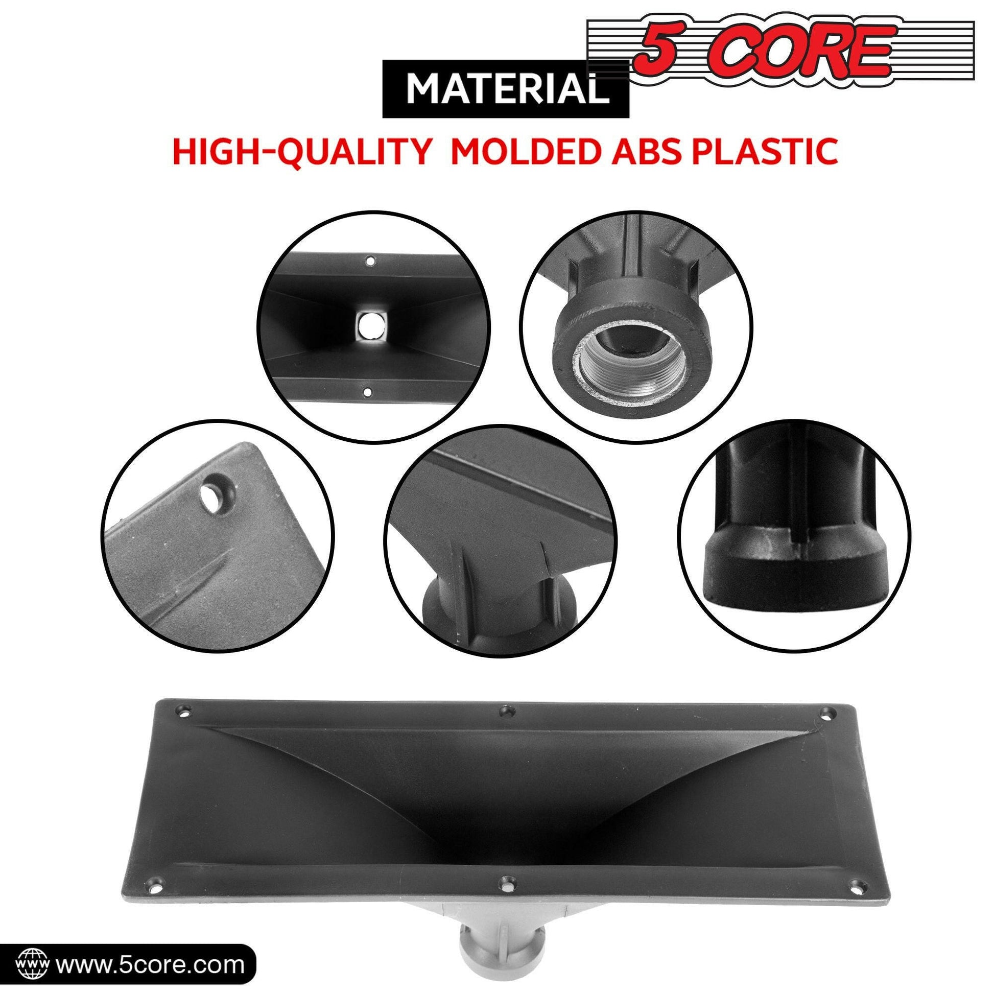 5 Core Horn Speaker Throat – Black ABS 4X10 Inch Weatherproof Waveguide - GoTypical