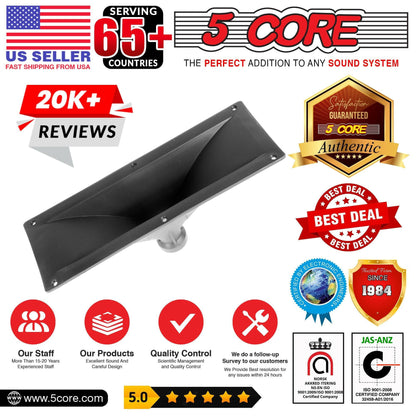 5 Core Horn Speaker Throat – Black ABS 4X10 Inch Weatherproof Waveguide - GoTypical