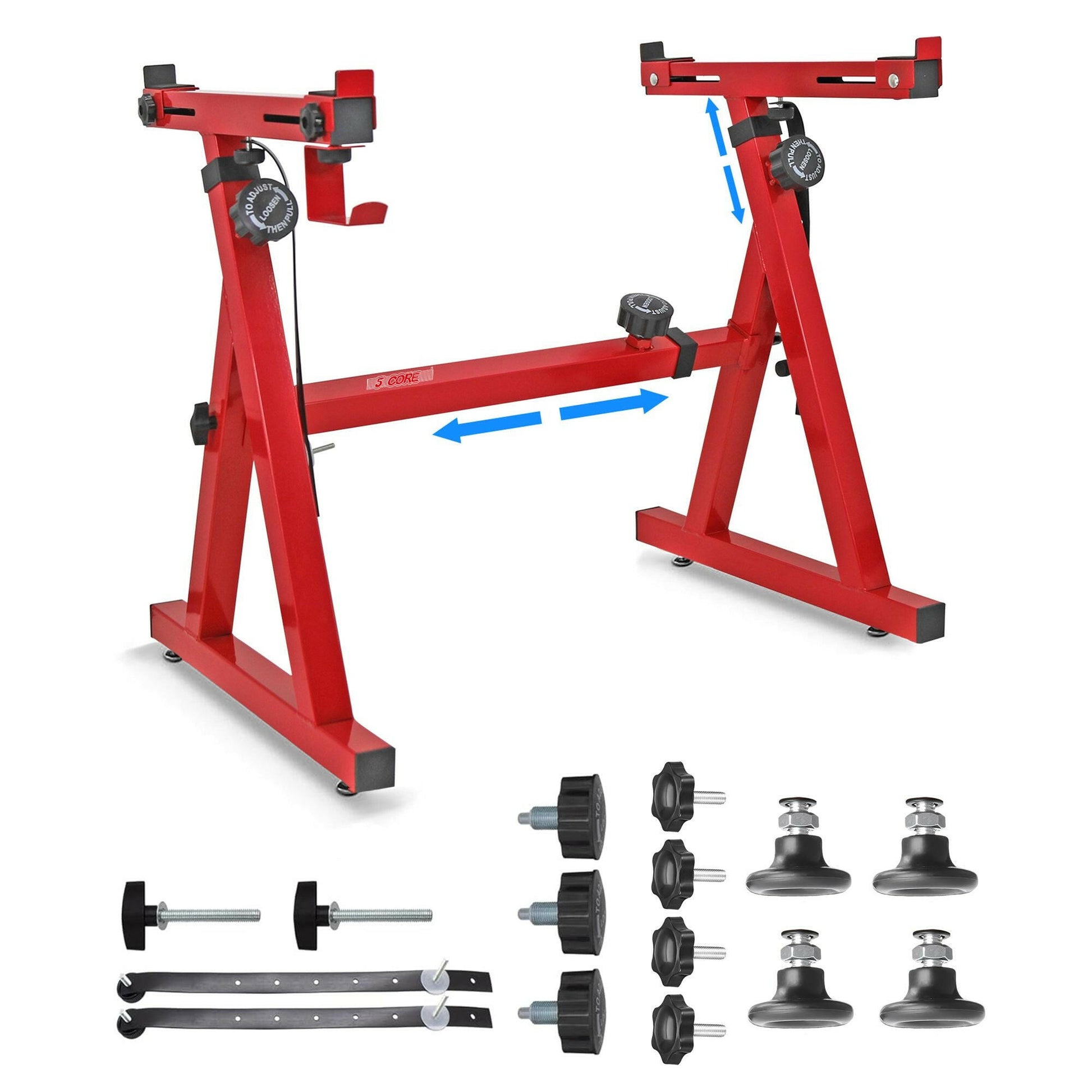 5 Core Adjustable Keyboard Stand – Z Style, Red, Heavy Duty Steel - GoTypical