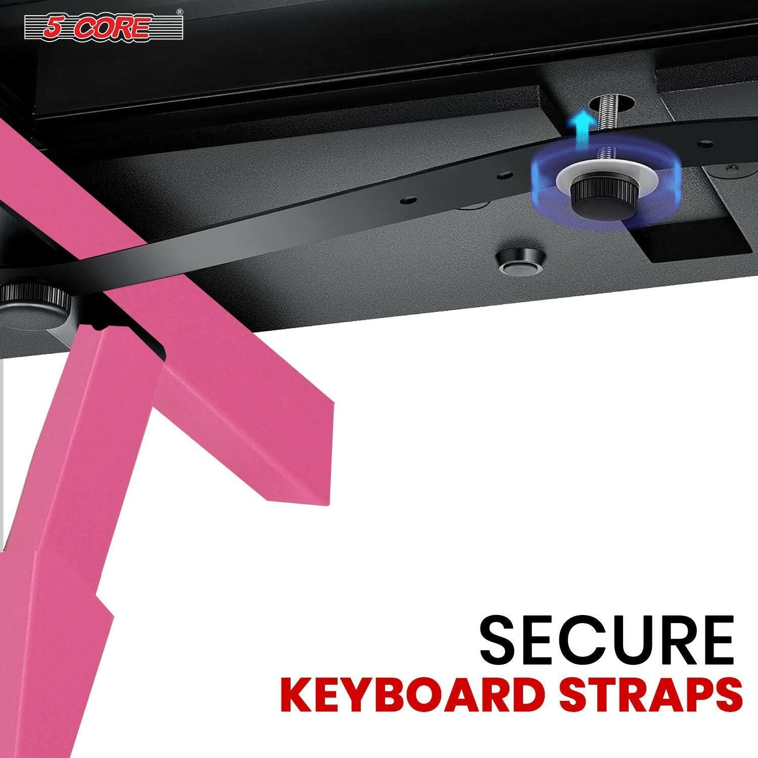 5 Core Adjustable Keyboard Stand – Z Style, Heavy Duty, Baby Pink - GoTypical