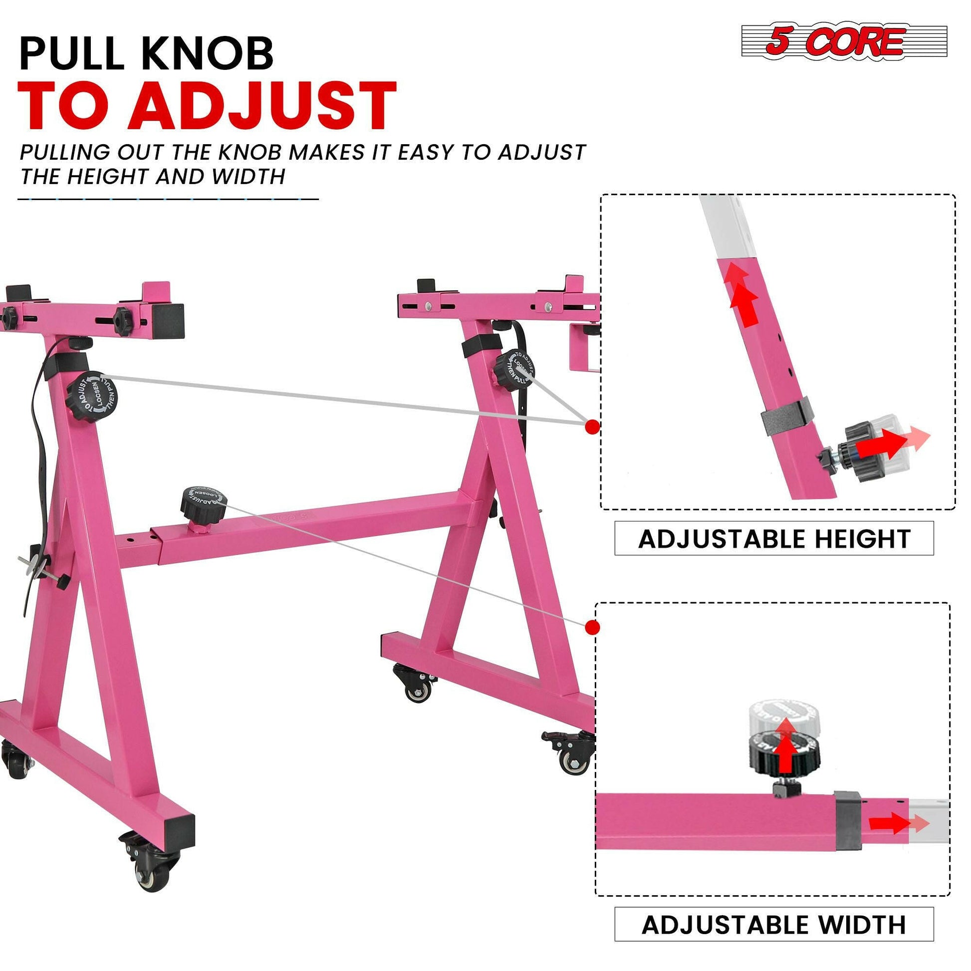 5 Core Adjustable Keyboard Stand – Z Style, Heavy Duty, Baby Pink - GoTypical