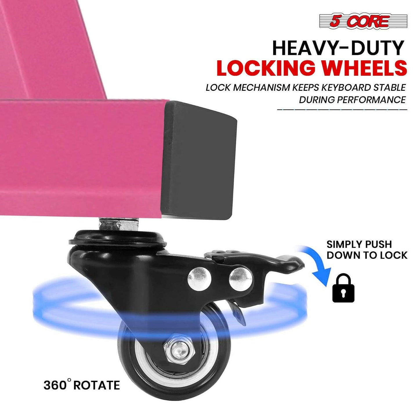 5 Core Adjustable Keyboard Stand – Z Style, Heavy Duty, Baby Pink - GoTypical