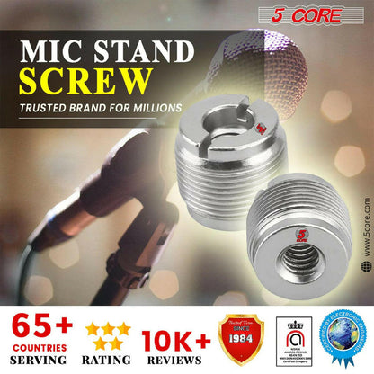 5 Core Aluminum Mic Stand Adapter 3/8 Female to 5/8 Male – Silver, 12 Pack - GoTypical