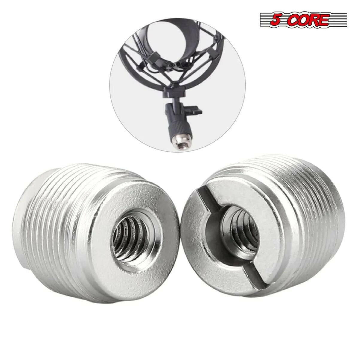 5 Core Aluminum Mic Stand Adapter 3/8 Female to 5/8 Male – Silver, 12 Pack - GoTypical