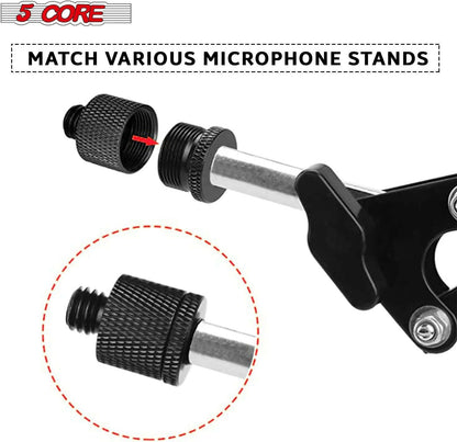 5 Core Mic Stand Adapter – 5/8 Female to 3/8 Male Aluminum, Black, 12pcs - GoTypical