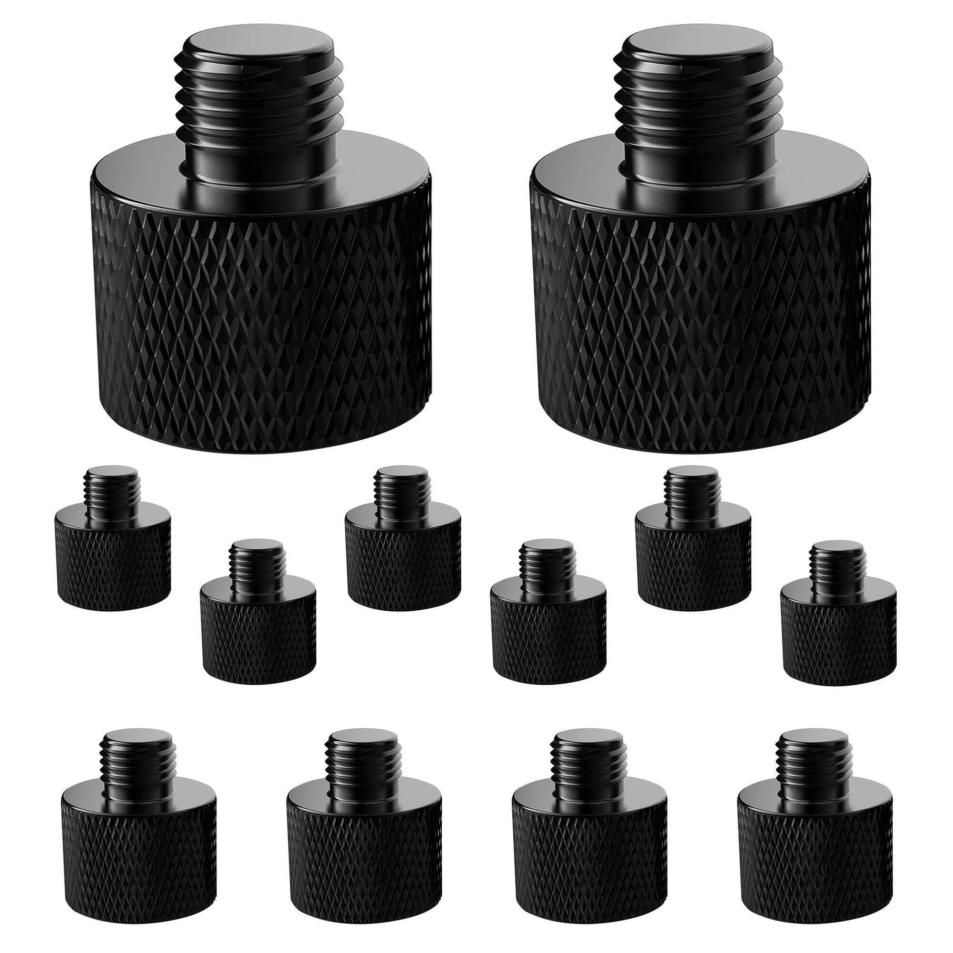 5 Core Mic Stand Adapter – 5/8 Female to 3/8 Male Aluminum, Black, 12pcs - GoTypical