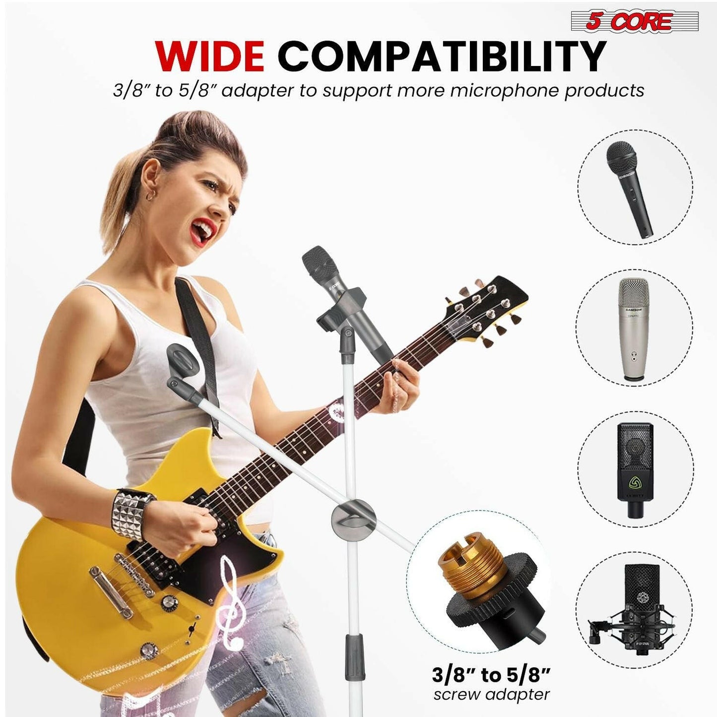 5 Core Adjustable Mic Stand – Dual Mic Holder with Telescoping Boom Arm - GoTypical