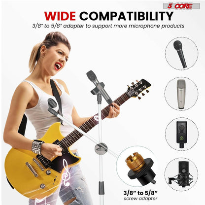 5 Core Adjustable Mic Stand – Dual Mic Holder with Telescoping Boom Arm - GoTypical