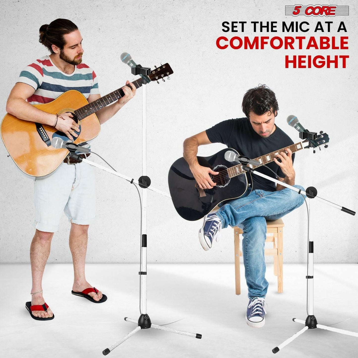 5 Core Adjustable Mic Stand – Dual Mic Holder with Telescoping Boom Arm - GoTypical