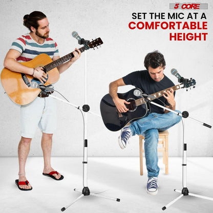 5 Core Adjustable Mic Stand – Dual Mic Holder with Telescoping Boom Arm - GoTypical