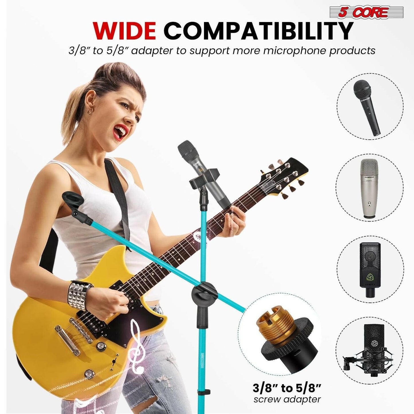 5 Core Adjustable Mic Stand – Dual Mic Holder with Telescoping Boom Arm - GoTypical