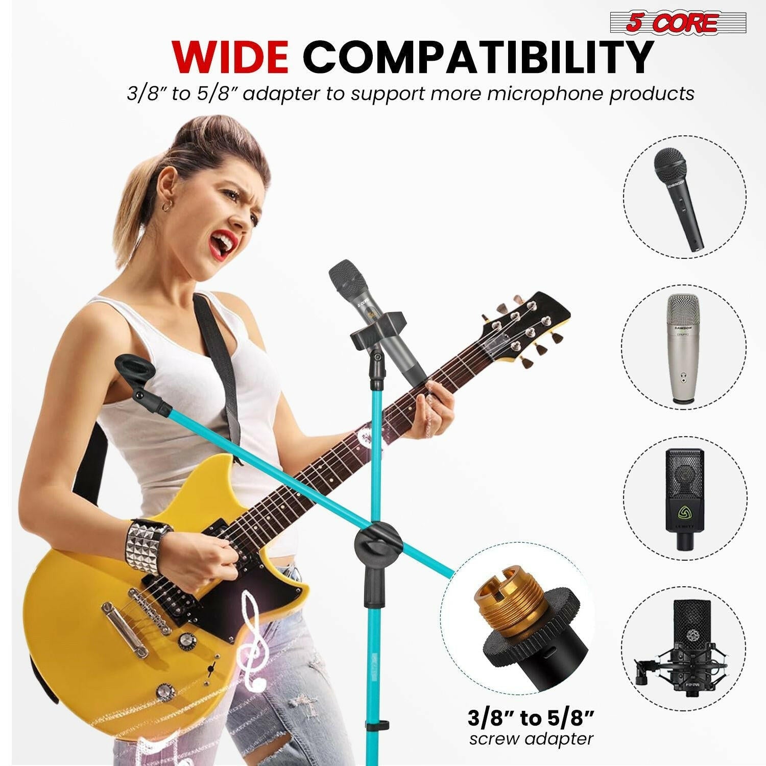5 Core Adjustable Mic Stand – Dual Mic Holder with Telescoping Boom Arm - GoTypical
