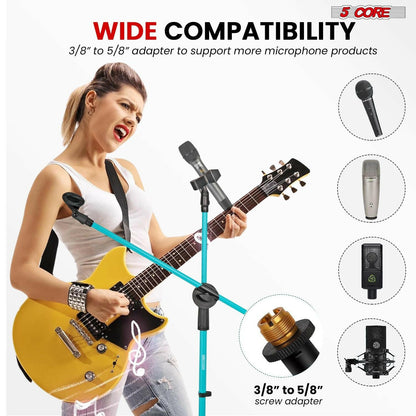 5 Core Adjustable Mic Stand – Dual Mic Holder with Telescoping Boom Arm - GoTypical