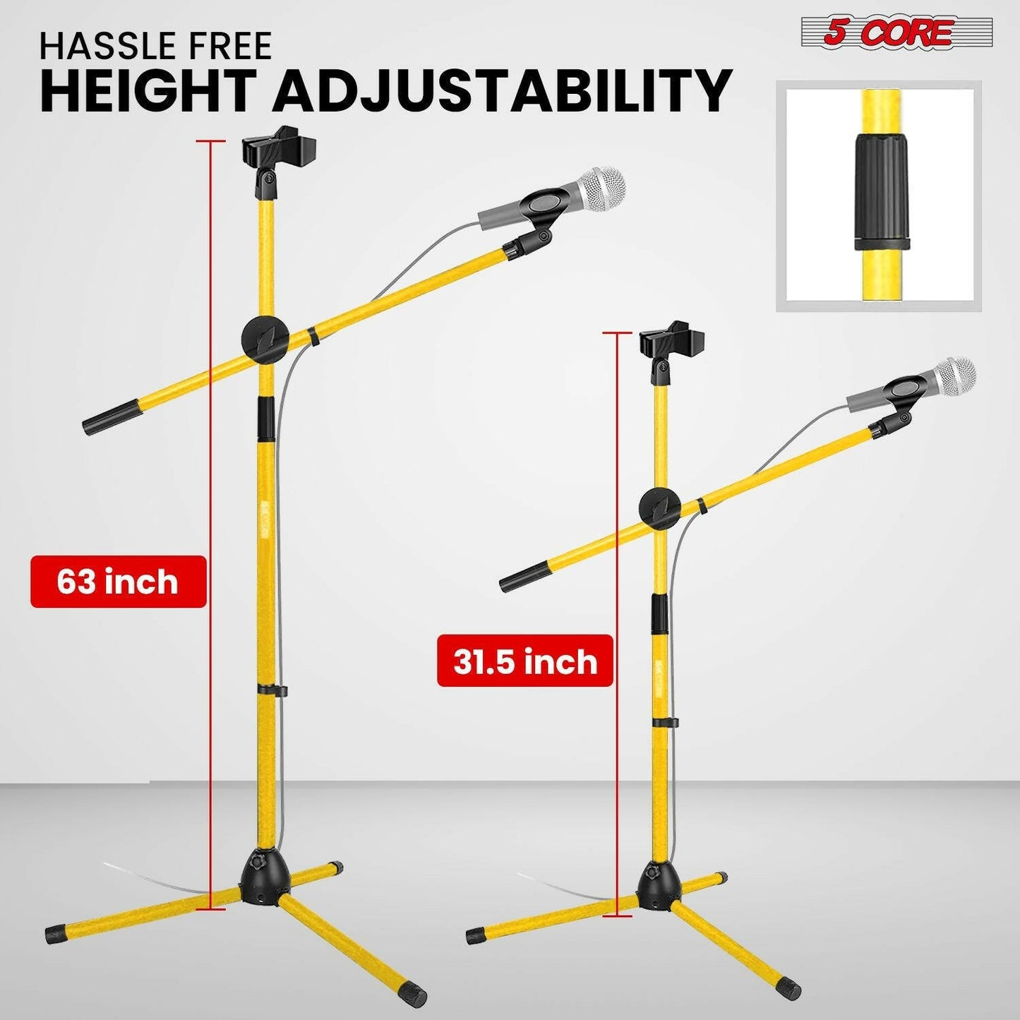 5 Core Adjustable Mic Stand – Dual Mic Holder with Telescoping Boom Arm - GoTypical