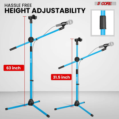 5 Core Adjustable Mic Stand – Dual Mic Holder with Telescoping Boom Arm - GoTypical
