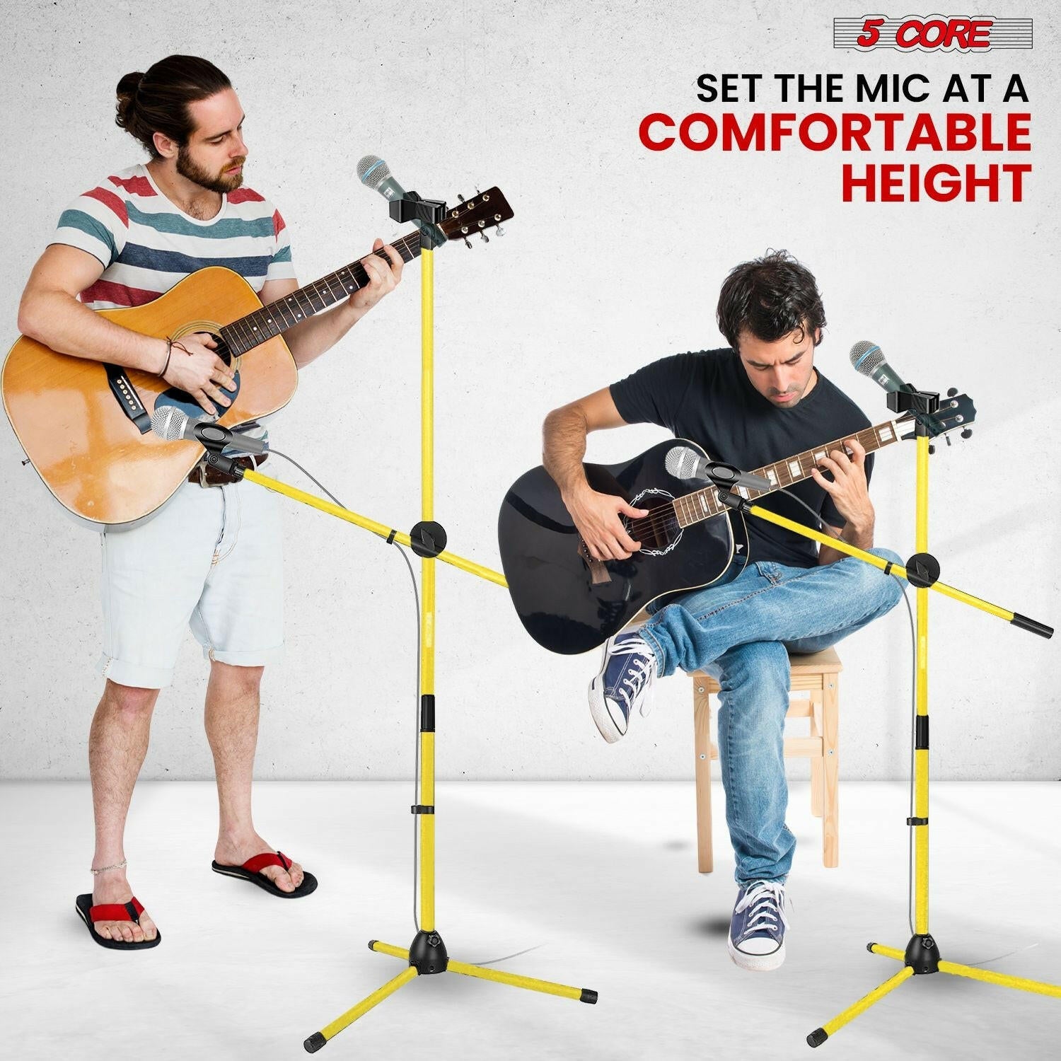 5 Core Adjustable Mic Stand – Dual Mic Holder with Telescoping Boom Arm - GoTypical