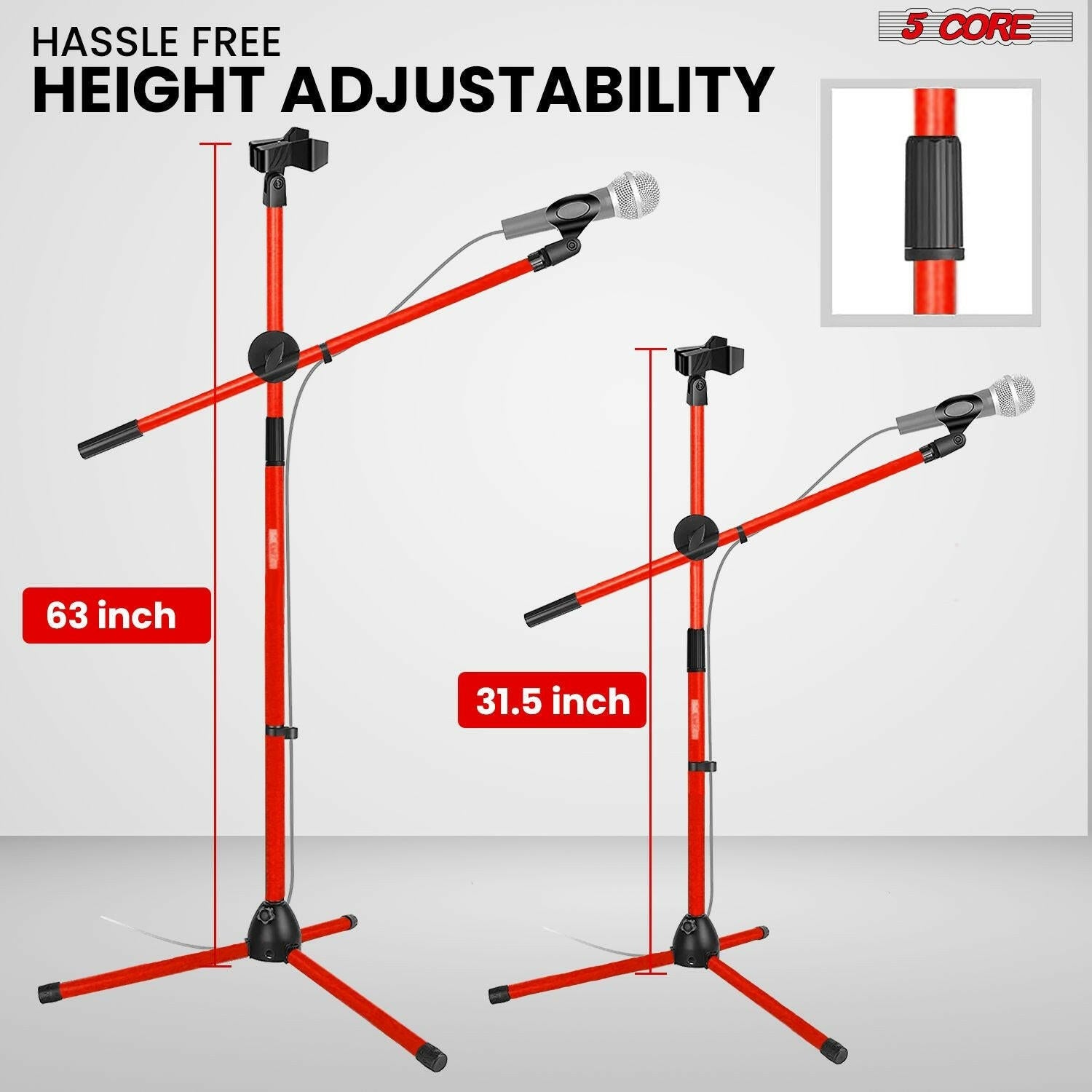 5 Core Adjustable Mic Stand – Dual Mic Holder with Telescoping Boom Arm - GoTypical