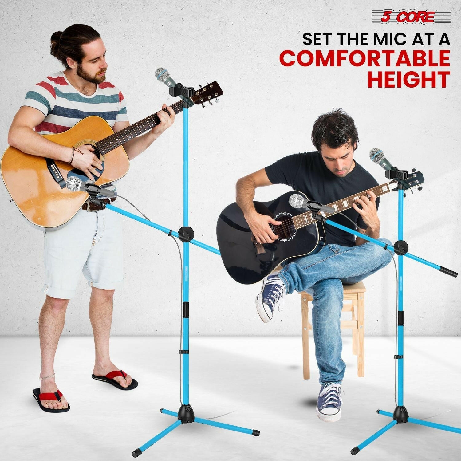 5 Core Adjustable Mic Stand – Dual Mic Holder with Telescoping Boom Arm - GoTypical