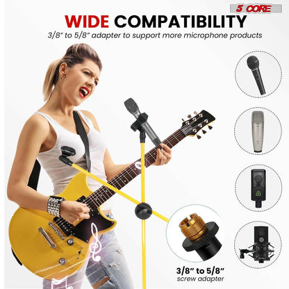 5 Core Adjustable Mic Stand – Dual Mic Holder with Telescoping Boom Arm - GoTypical