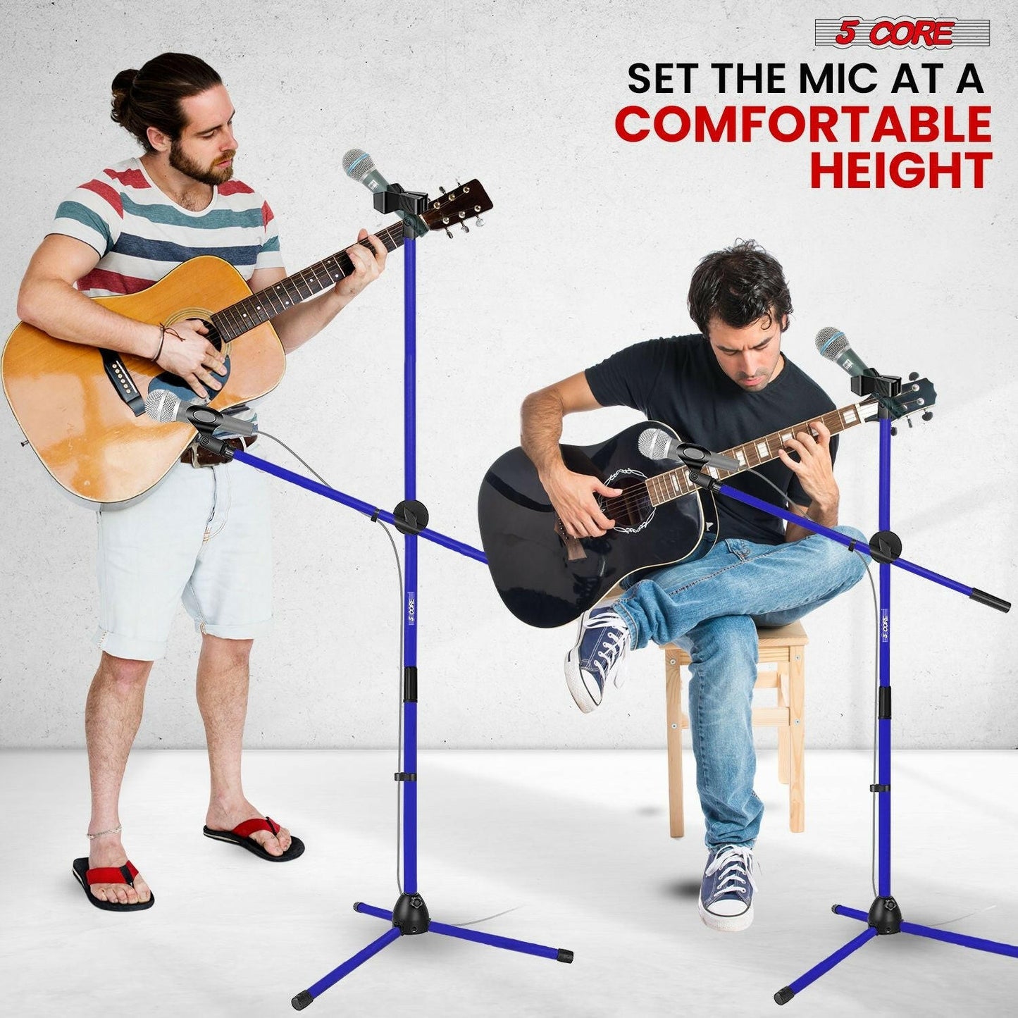 5 Core Adjustable Mic Stand – Dual Mic Holder with Telescoping Boom Arm - GoTypical