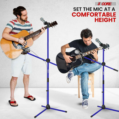 5 Core Adjustable Mic Stand – Dual Mic Holder with Telescoping Boom Arm - GoTypical