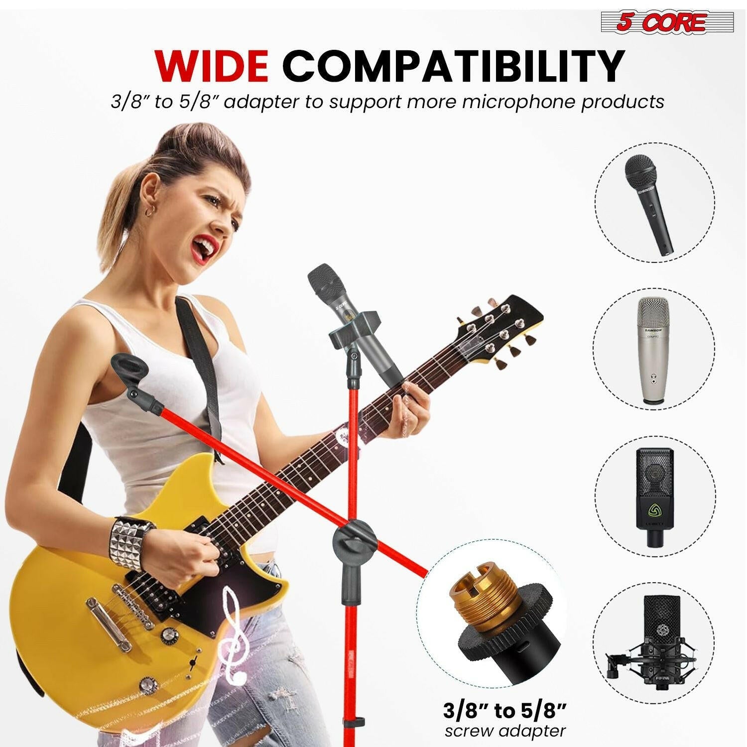 5 Core Adjustable Mic Stand – Dual Mic Holder with Telescoping Boom Arm - GoTypical