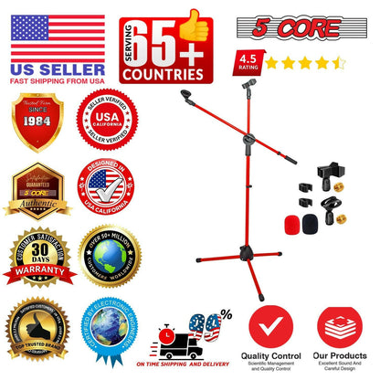 5 Core Adjustable Mic Stand – Dual Mic Holder with Telescoping Boom Arm - GoTypical