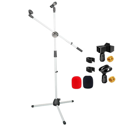 5 Core Adjustable Mic Stand – Dual Mic Holder with Telescoping Boom Arm - GoTypical