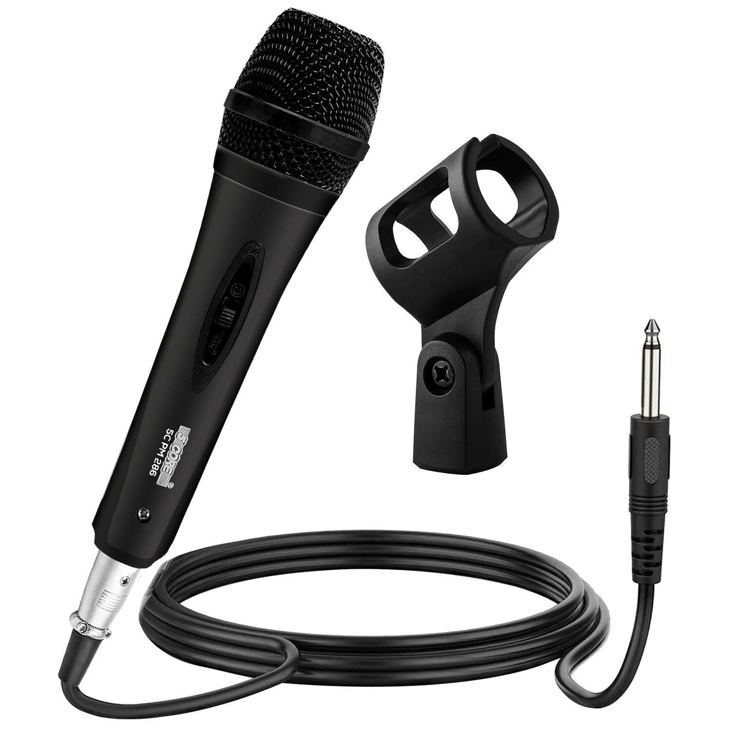 5 Core Dynamic Vocal Microphone – Cardioid, Wired XLR with On/Off Switch - GoTypical
