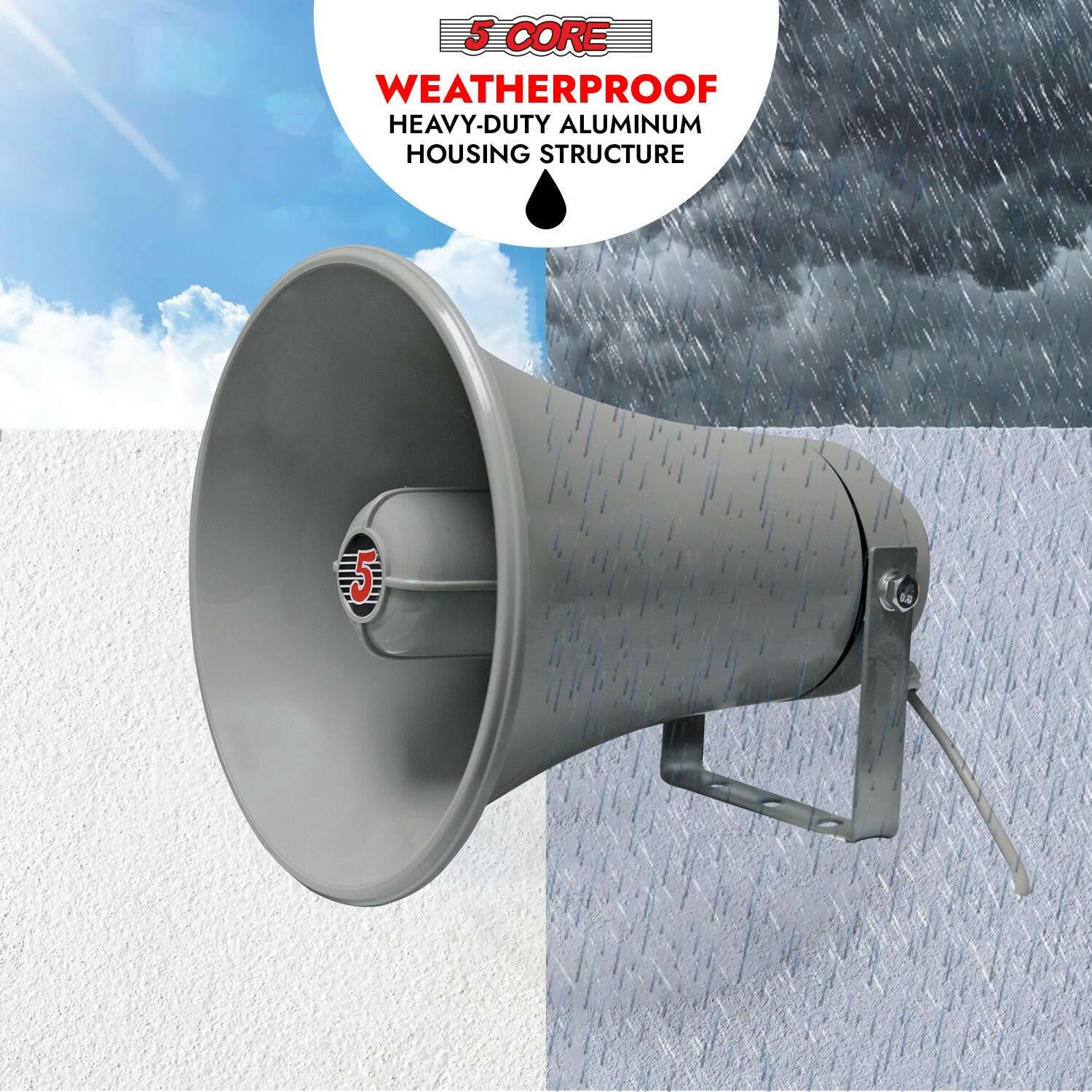 5 Core PA Horn Speaker – 9 Inch 20W 8 Ohm All-Weather Loudspeaker - GoTypical