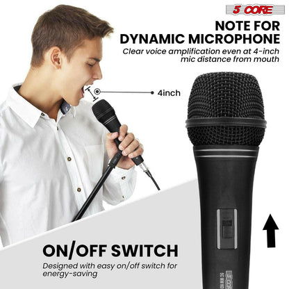 5 Core Dynamic Vocal Microphone – Cardioid, Neodymium, Metal Body - GoTypical