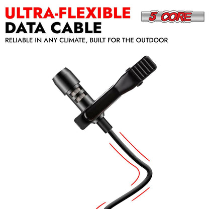 5 Core Professional Omnidirectional Lavalier Microphone – Black Clip-On - GoTypical