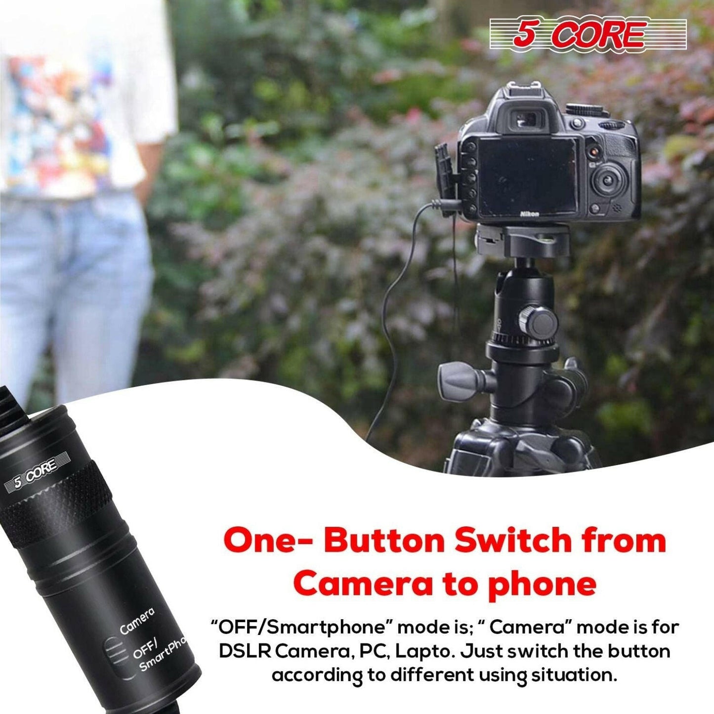 5 Core Professional Omnidirectional Lavalier Microphone – Black Clip-On - GoTypical