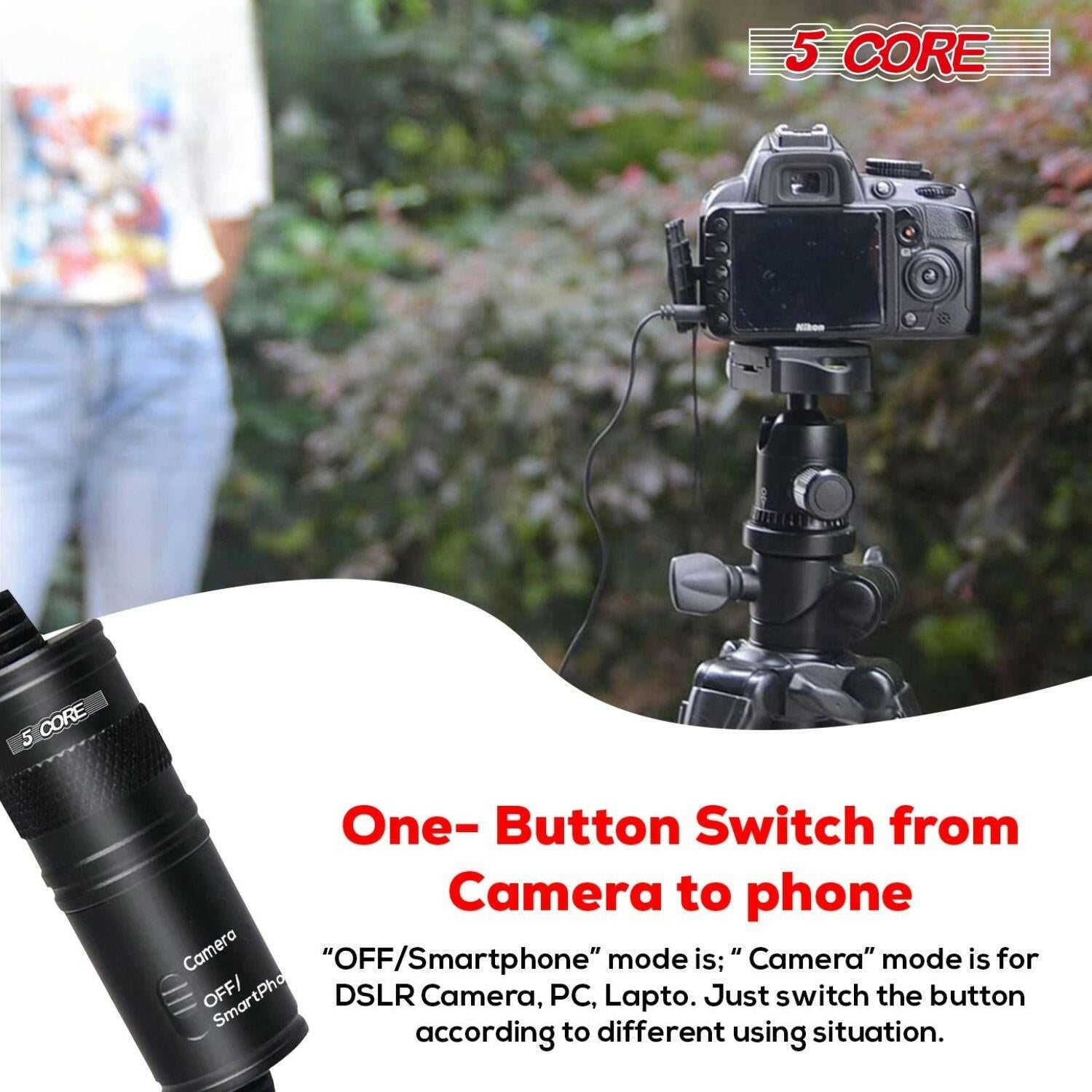 5 Core Professional Omnidirectional Lavalier Microphone – Black Clip-On - GoTypical