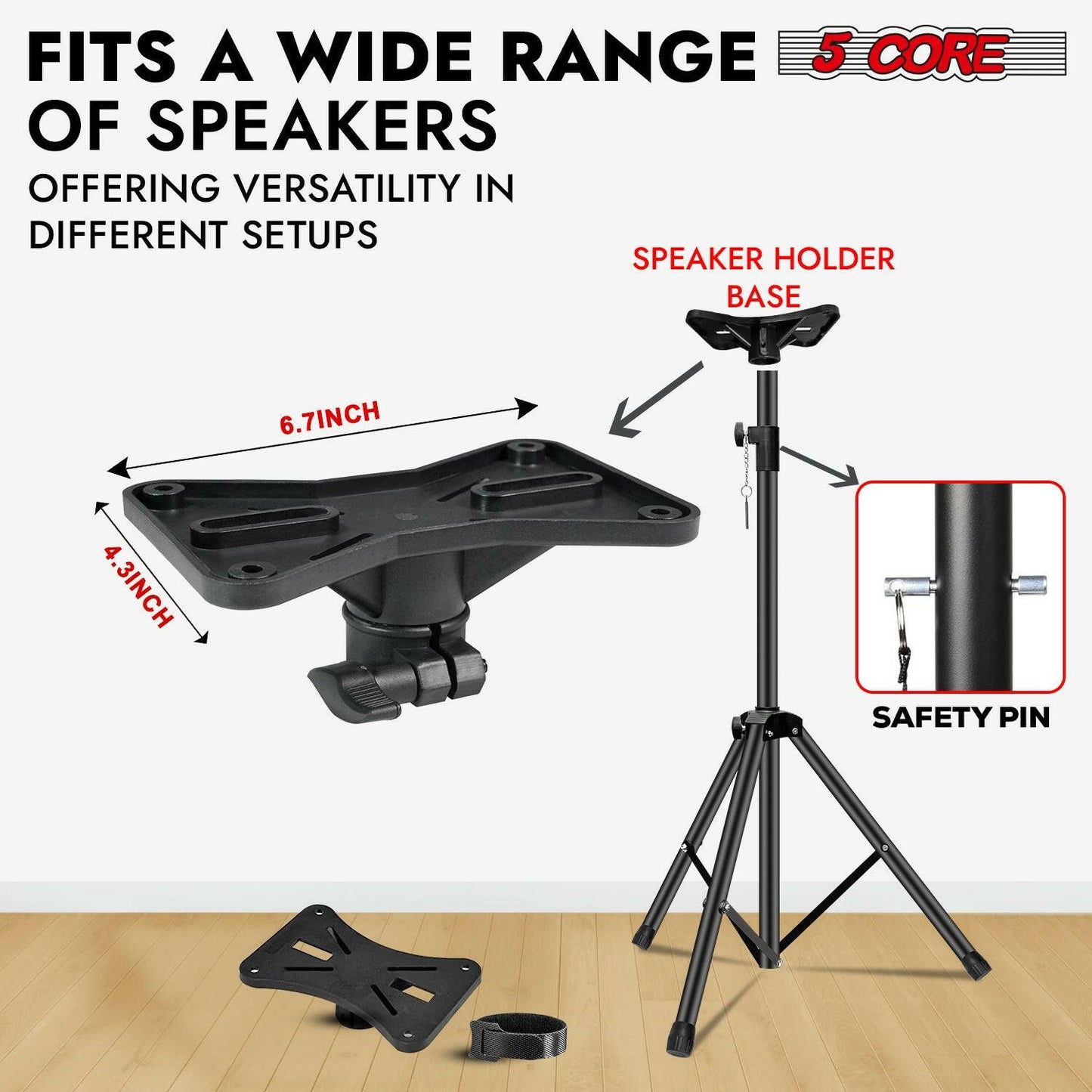 Speaker Stand – Height Adjustable 40-72" PA Tripod with 35mm Insert - GoTypical