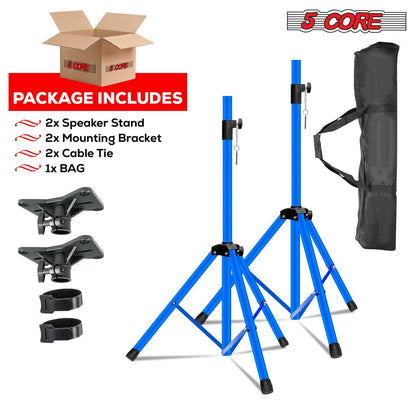 5 Core Adjustable Heavy Duty Tripod Speaker Stand – Up to 72" with Sky Blue Bag - GoTypical