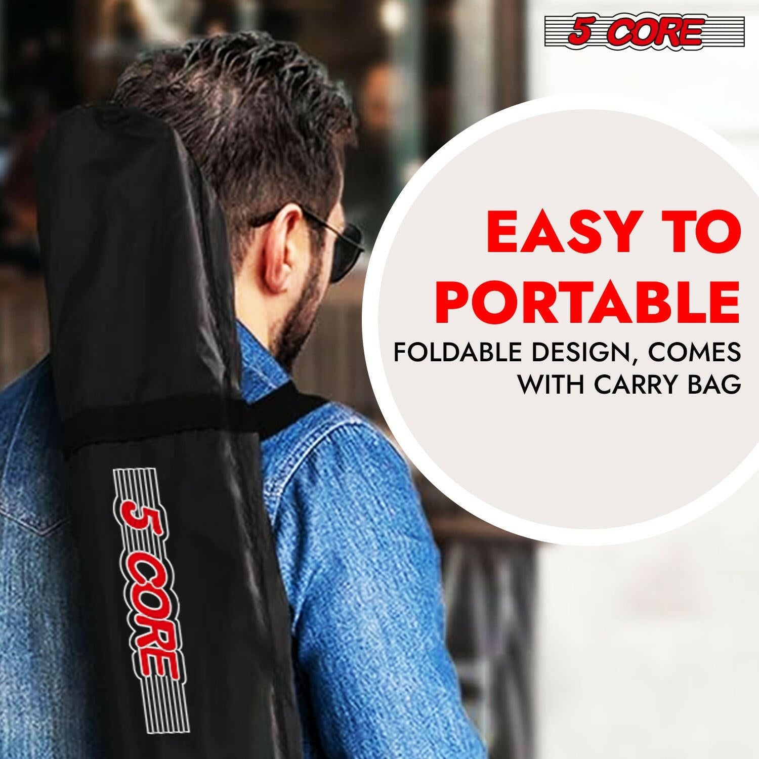 5 Core Adjustable Heavy Duty Tripod Speaker Stand – Up to 72" with Sky Blue Bag - GoTypical