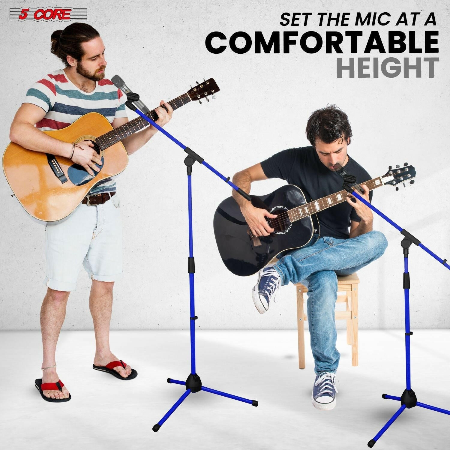 5 Core Adjustable Tripod Mic Stand – Metal Boom Arm, Dark Blue - GoTypical