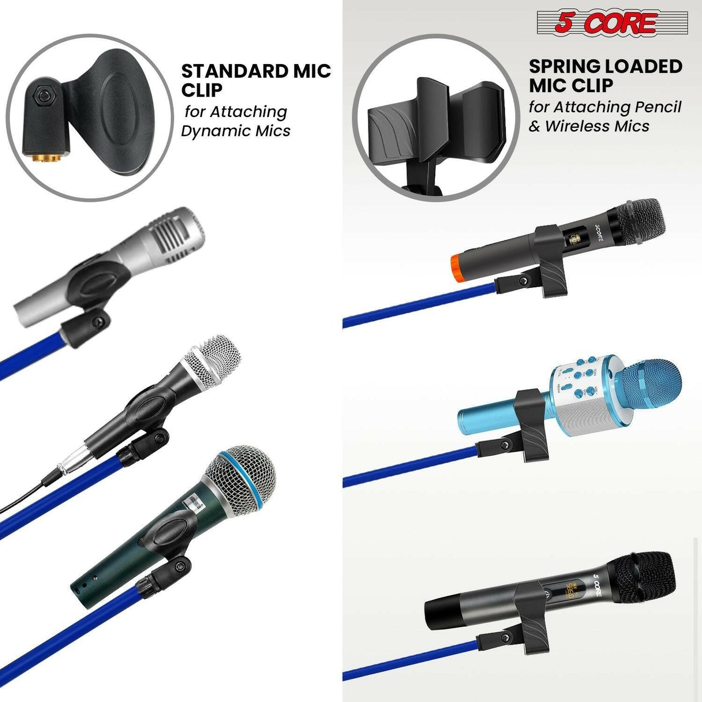 5 Core Adjustable Tripod Mic Stand – Metal Boom Arm, Dark Blue - GoTypical