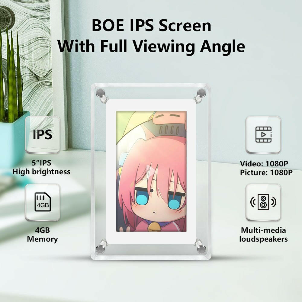 5-Inch HD 1080p Digital Photo Frame – Video Player Advertising Display - GoTypical