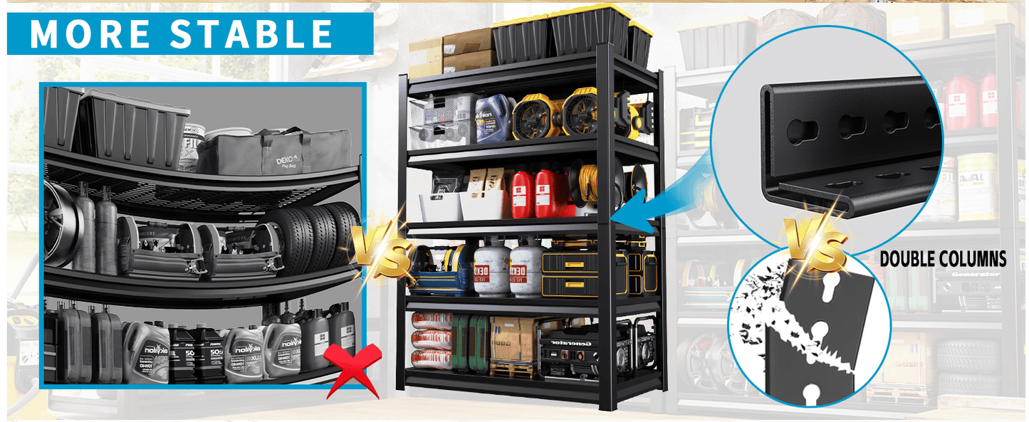 Metal Storage Rack – 5-Layer 72-Inch Adjustable Shelving Unit 2000lbs - GoTypical