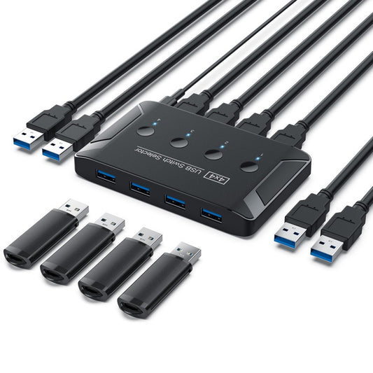 USB 3.0 Switcher 4-port USB Automatic 4-In 4-Out Switcher Hub Printer Shared Switcher