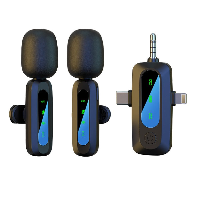 Wireless lavalier microphone J3 three in one interface intelligent sound collection and noise reduction lavalier microphone.