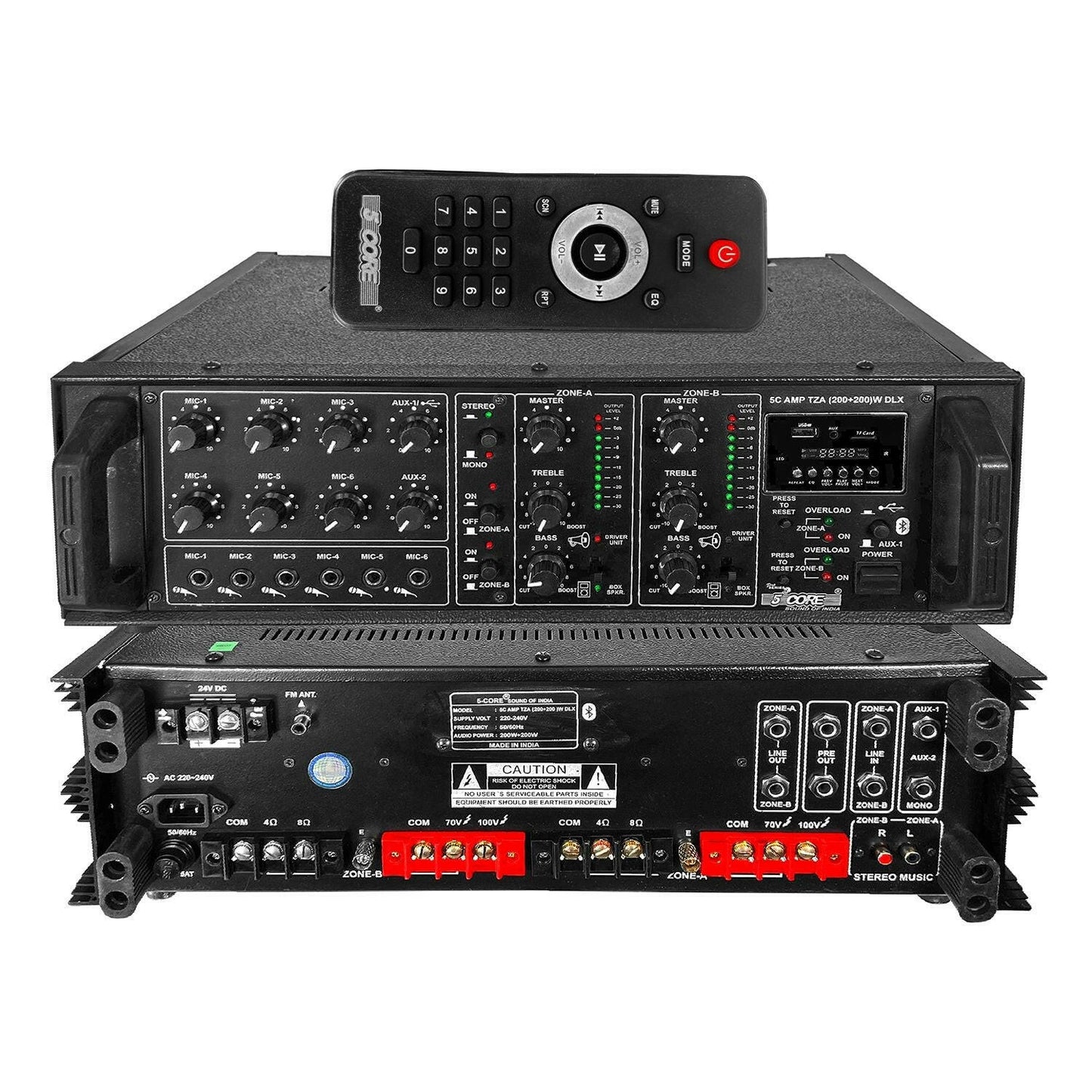 5 Core 500W PA Amplifier – Rack Mount Home Audio DJ Stereo Receiver - GoTypical