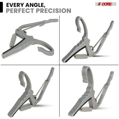 5 Core Guitar Capo – Silver Aluminum Alloy, Lightweight, Buzz-Free Tuning - GoTypical