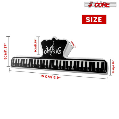 5 Core Sheet Music Holder Clip – Durable Black Plastic, Compact Size - GoTypical