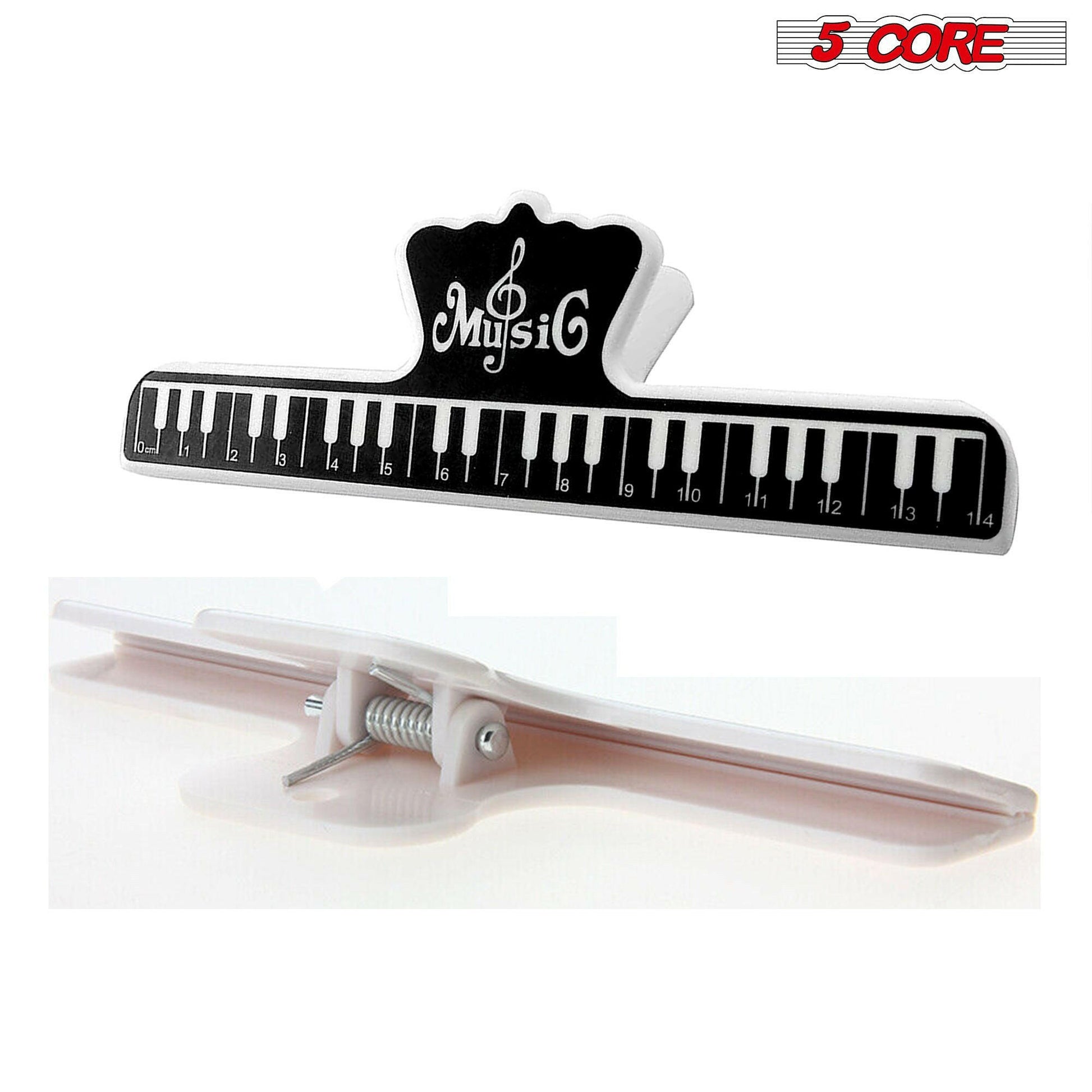 5 Core Sheet Music Holder Clip – Durable Black Plastic, Compact Size - GoTypical